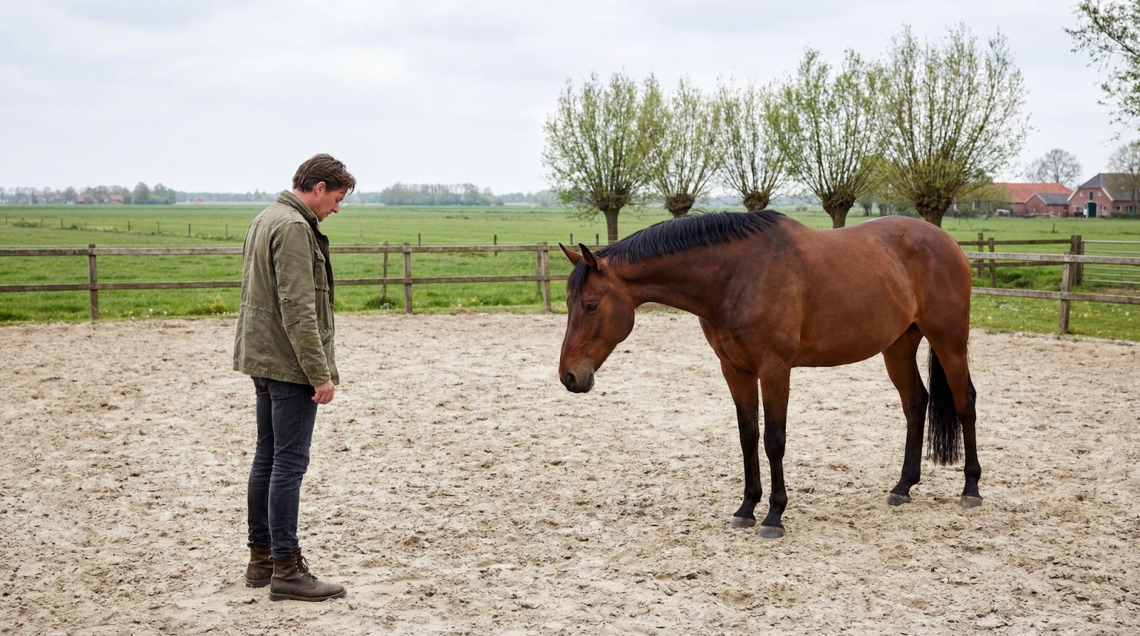 De spiegel van de kudde tijdens een opleiding tot paardencoach
